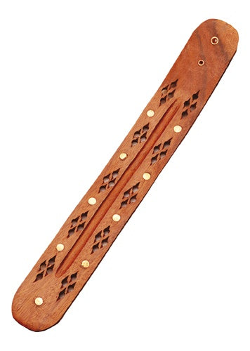 Räucherstäbchenhalter mit ausgeschnitztem Motiv