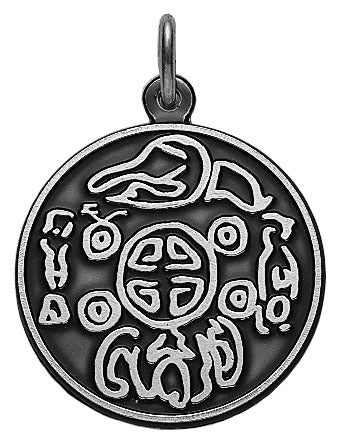 Amulett: Altkoreanische Glücksmünze versilbert