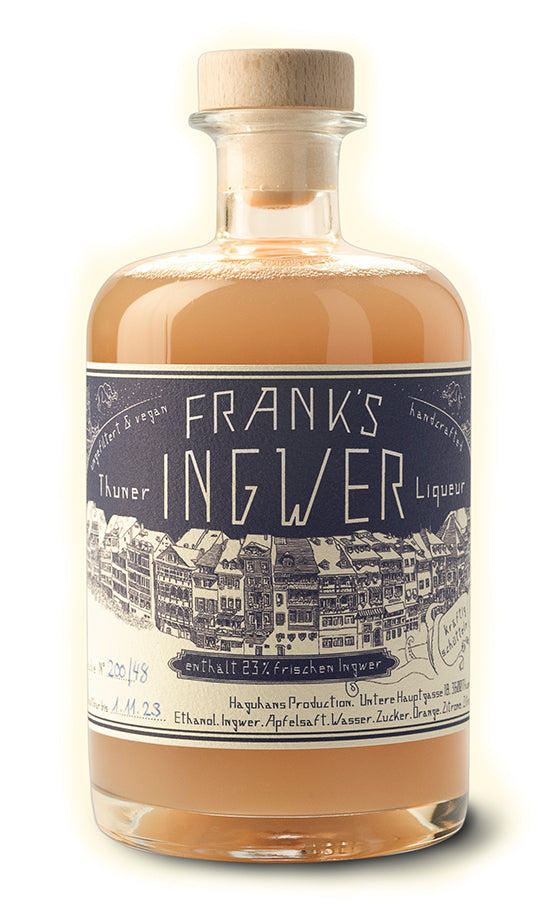 Frank's Ingwer. Ingwerlikör aus Thun 50cl Flasche