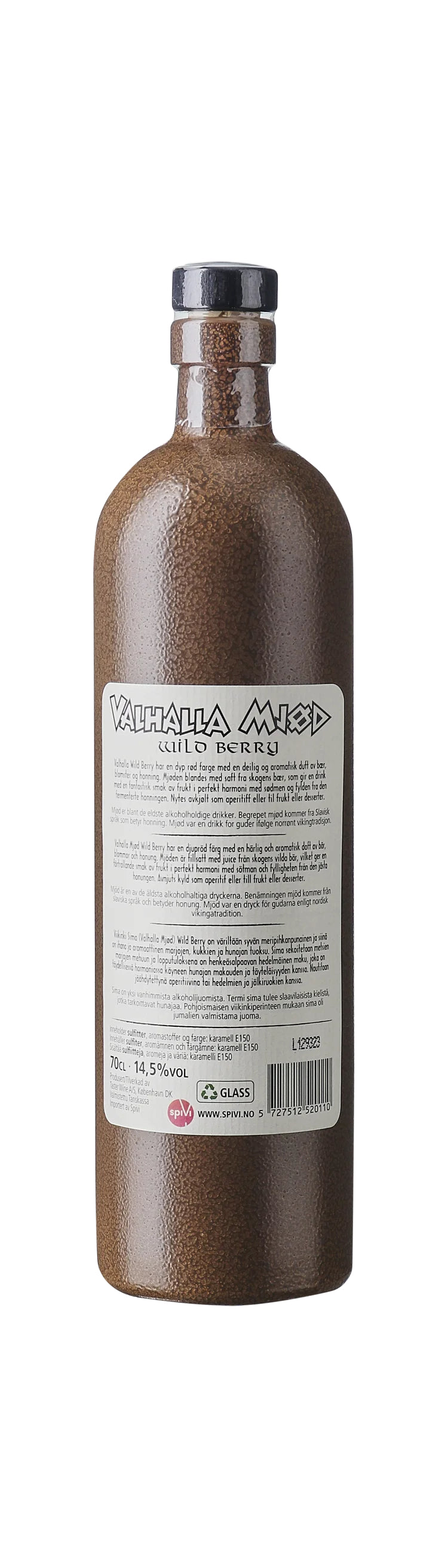 Dänischer Met | Valhalla Mjød Wild Berry | 70cl Flasche Rückseite