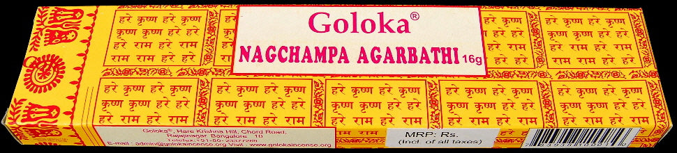 Goloka Räucherstäbchen | Nag Champa | 12x16g Packung