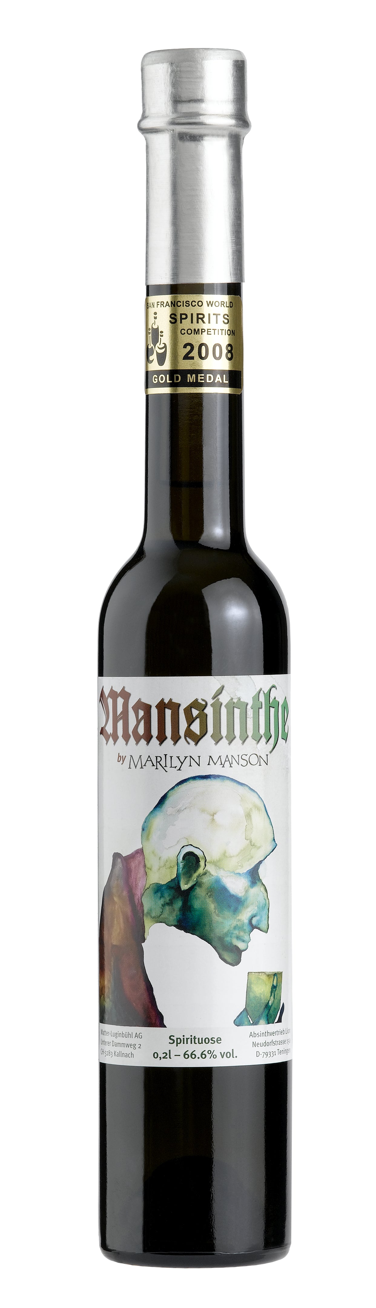 Absinthe Mansinthe 20cl – Kräuter‑Absinthe von Matter Spirits, natürlich gefärbt, nicht vorgezuckert, Goldmedaille 2008