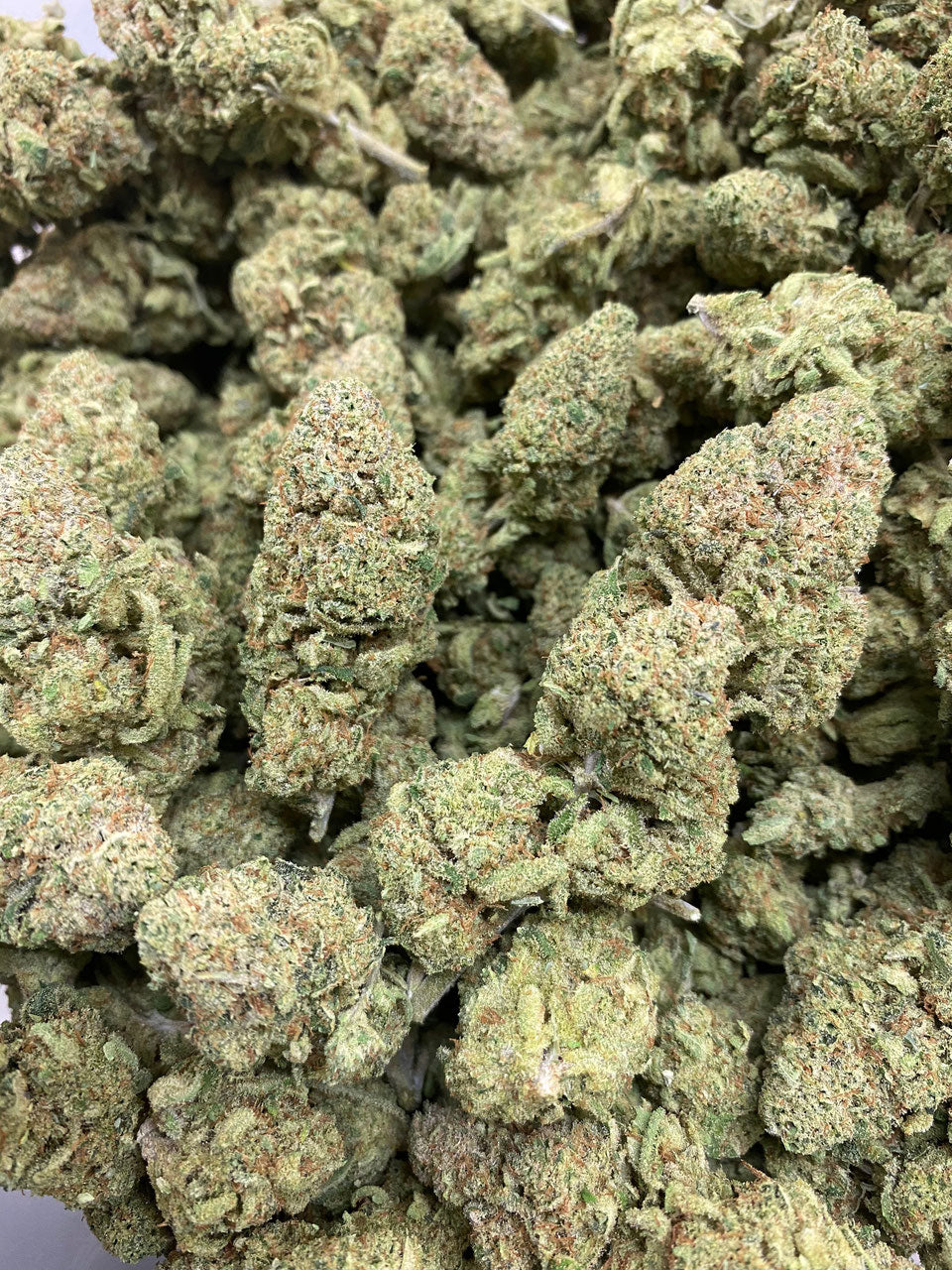 Detailbild The White CBD – Nahaufnahme stark harziger, kompakter Blüten mit fruchtig-süssem Profil