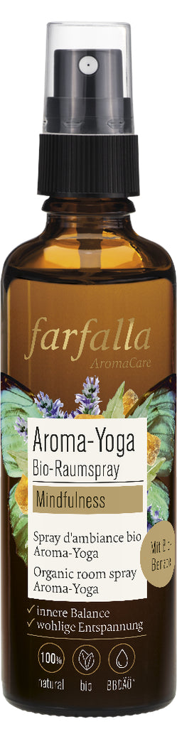Farfalla Bio-Raumspray Aroma Yoga 75ml – sanft-fruchtiger Duft mit Benzoe, Vanille, Ingwer und Mandarine