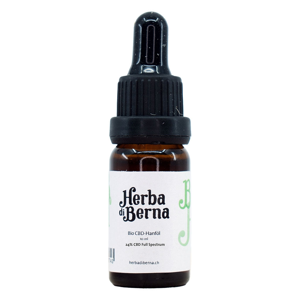 Herba di Berna Bio CBD‑Hanföl 24% – 10 ml Öl aus Mazeration, Sonnenblumenöl und CBD‑Reinstoff, nicht zur Einnahme