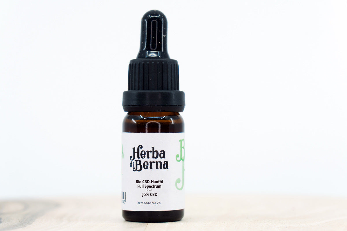 Herba di Berna Bio CBD‑Hanföl 30% – Mazerationsextrakt in Kokosöl, 3000 mg CBD, 10 ml Flasche