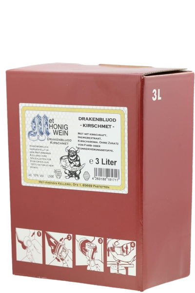 Kirschmet 3L Bag-in-Box – Honigwein mit Sauerkirsche und feiner Ingwerschärfe, fruchtig, rot und aromatisch