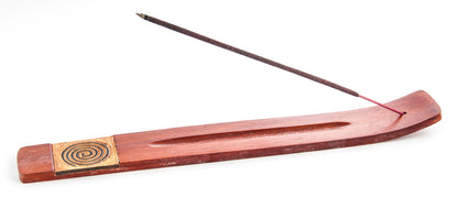 Räucherstäbchenhalter Spirale aus rotem Holz 
