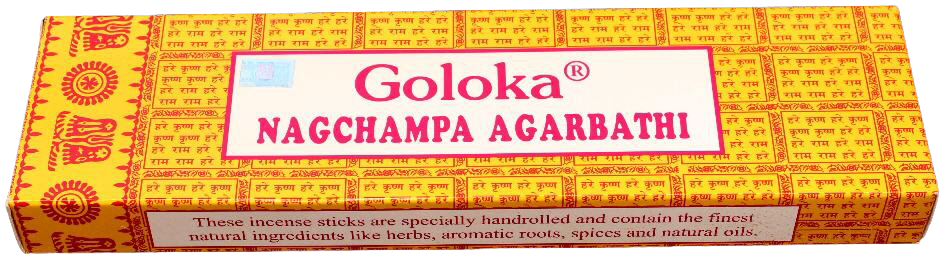 100g Packung Goloka Nag Champa Räucherstäbchen aus Indien