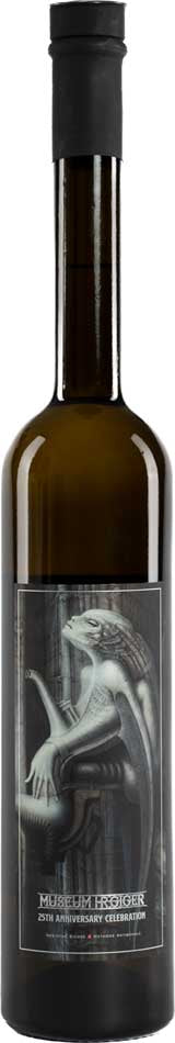 Absinthe HR Giger Museum 25th Anniversary – limitierte 50cl La‑Bleue‑Edition von La Valote Martin mit Giger‑Etikett