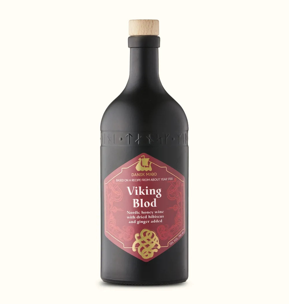 Dansk Mjød Viking Blod 75cl – Honigmet mit Hibiskus, blumiger Säure, Ingwerschärfe und tiefroter Farbe, 19% vol