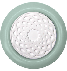 Duftstein Mandala mit grünem Unterteller – Keramikstein, ø 8 cm, für ätherische Öle