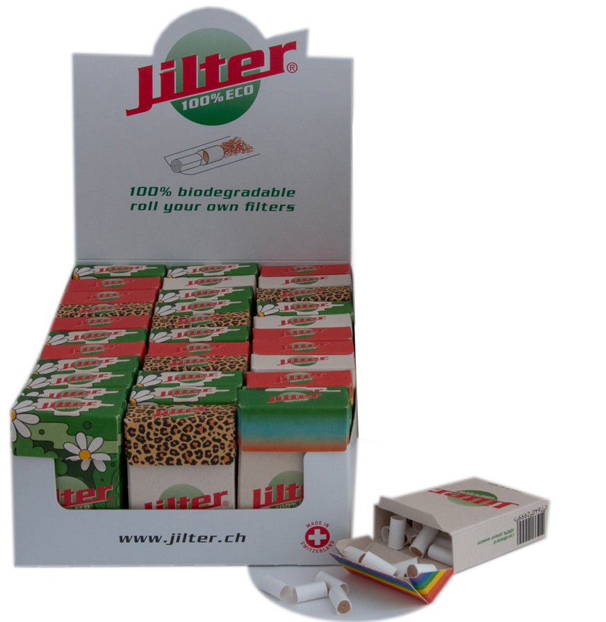 Detailbild ECO‑Jilter – Nahaufnahme der Papierfilter, 1.2 cm Länge und 6 mm Durchmesser klar erkennbar