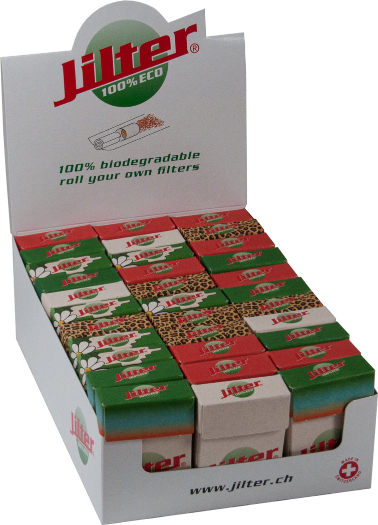 ECO‑Jilter 33×42er Klickbox – plastikfreie Jointfilter aus Papier, biologisch abbaubar, 1.2 cm Länge, 6 mm Durchmesser