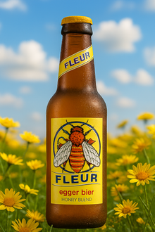Stimmungsbild Egger Fleur Honigbier – warme Szene mit Honig, hellem Bier und regionalem Brauhandwerk