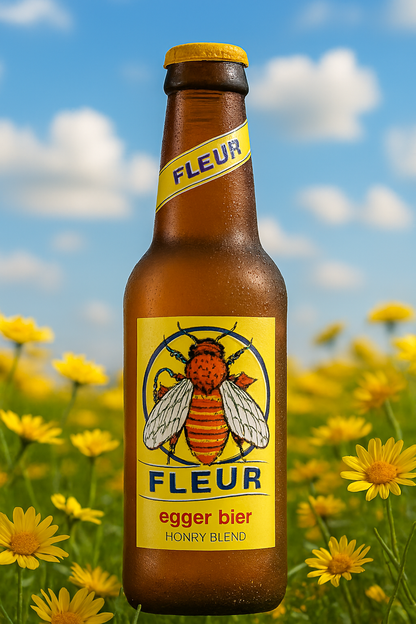 Stimmungsbild Egger Fleur Honigbier – warme Szene mit Honig, hellem Bier und regionalem Brauhandwerk