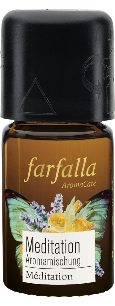 Farfalla Aromamischung Meditation 5ml – fruchtig-sanfter Duft aus Benzoe, Weihrauch, Mandarine für Ruhe und Balance
