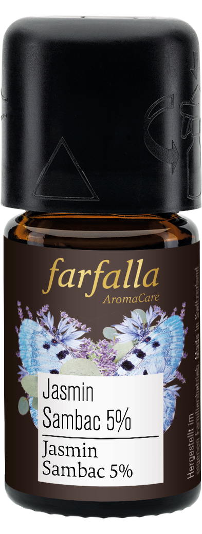 Farfalla Jasmin Sambac 5% 5ml – blumig-orientalisches Absolue aus Jasminblüten, ideal für Duftmischungen und Naturkosmetik
