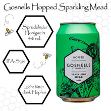 "Detailbild Gosnells Mead – Nahaufnahme von Dosenstruktur, Hopfenhinweis und Honigwein-Design