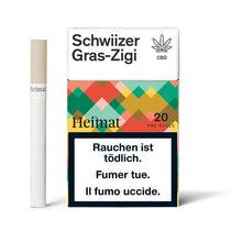Heimat CBD-Zigaretten Schwiizer Gras-Zigi – 20er Pack aus Schweizer Outdoor-Hanf, nikotinfrei, süsslich-herb