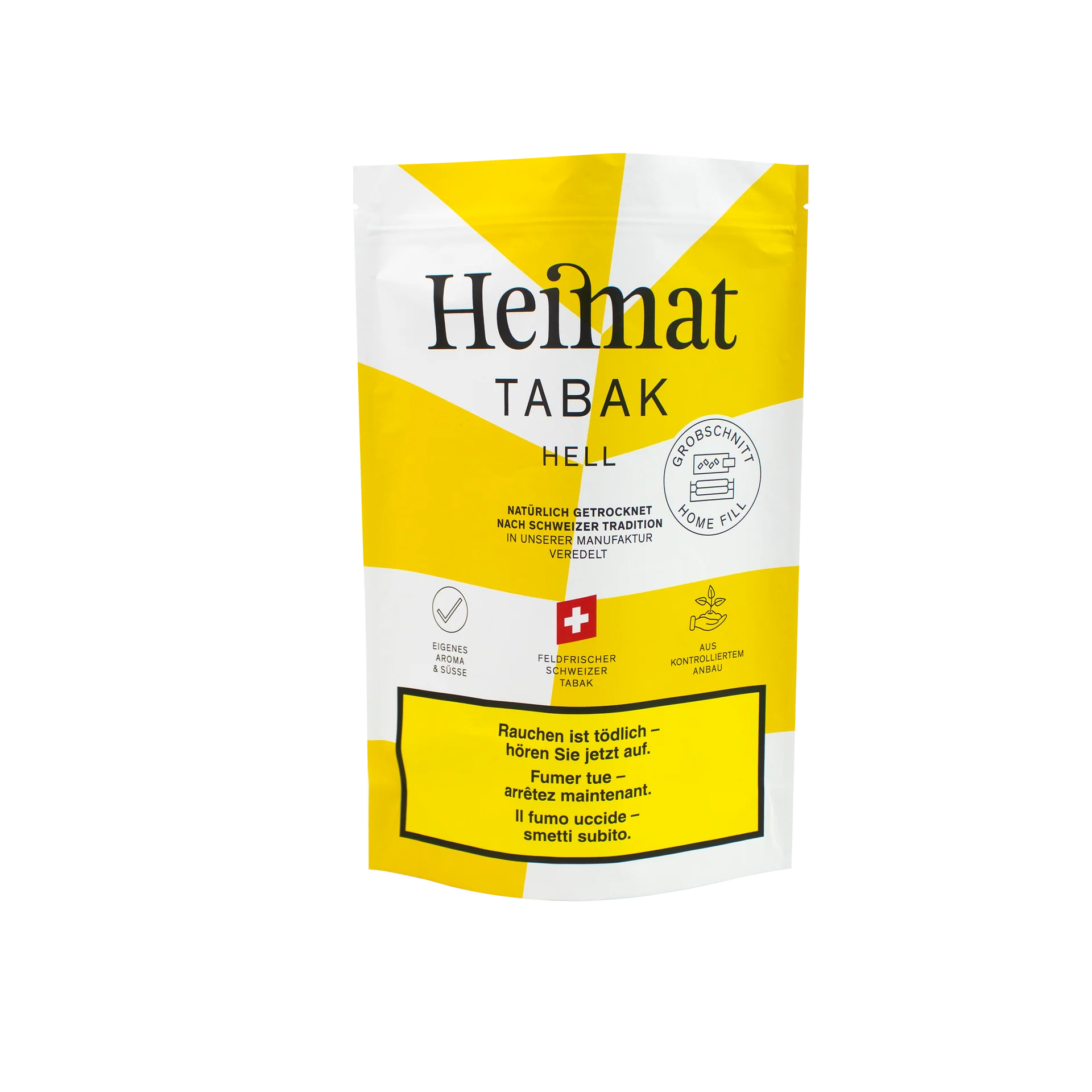 Heimat Tabak Hell 250g im Grobschnitt: Milder Schweizer Tabak ohne Zusatzstoffe, ideal zum Stopfen zu Hause