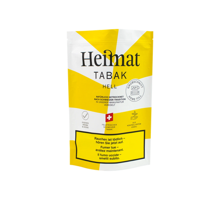 Heimat Tabak Hell 250g im Grobschnitt: Milder Schweizer Tabak ohne Zusatzstoffe, ideal zum Stopfen zu Hause