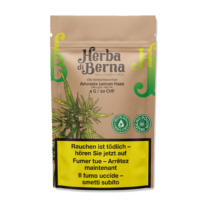 Herba di Berna | Amnesia Lemon Haze Indoor CBD | 4g Beutel Front