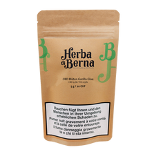 Herba di Berna Gorilla Glue Greenhouse 10g – grosse, harzige CBD‑Blüten mit holzig-süsser Frucht- und Beerennote, 13,3% CBD