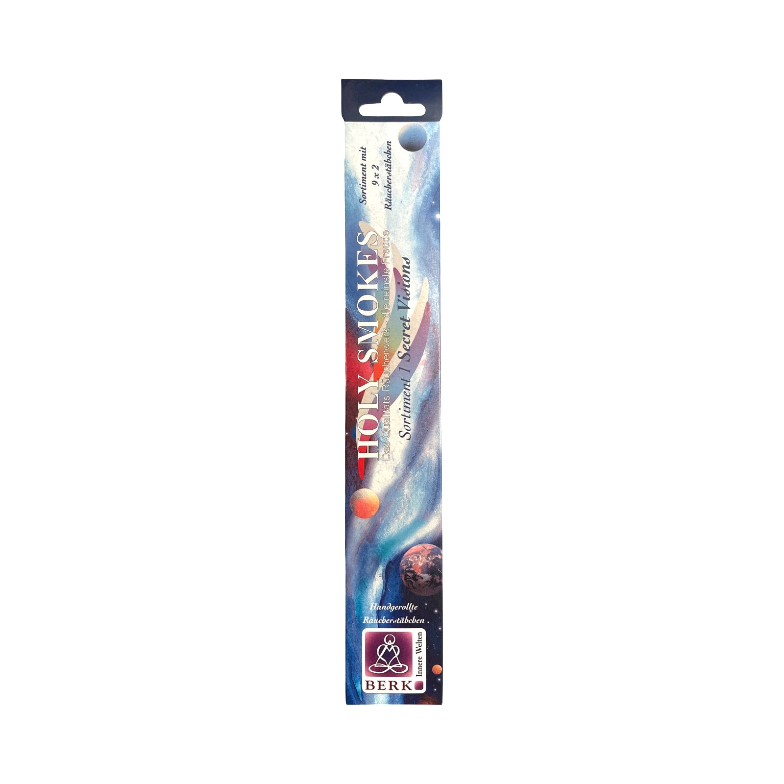 Holy Smokes Blue Line Sortiment 1 Secret Visions – Probierpackung mit 9 Sorten, je 2 einzeln verpackte Räucherstäbchen