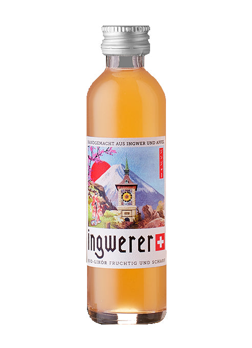 Ingwerer Bio Ingwer Likör 4cl – fruchtig‑scharfer Bio‑Likör aus Apfelsaft, frischem Ingwer und Gewürzen, 24% vol.