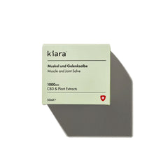 Kiara Naturals CBD Muskel- und Gelenksalbe 50ml – 1000mg CBD, Arnika, Raute, Kampfer, organische Pflanzen, pflegend und schnell einziehend