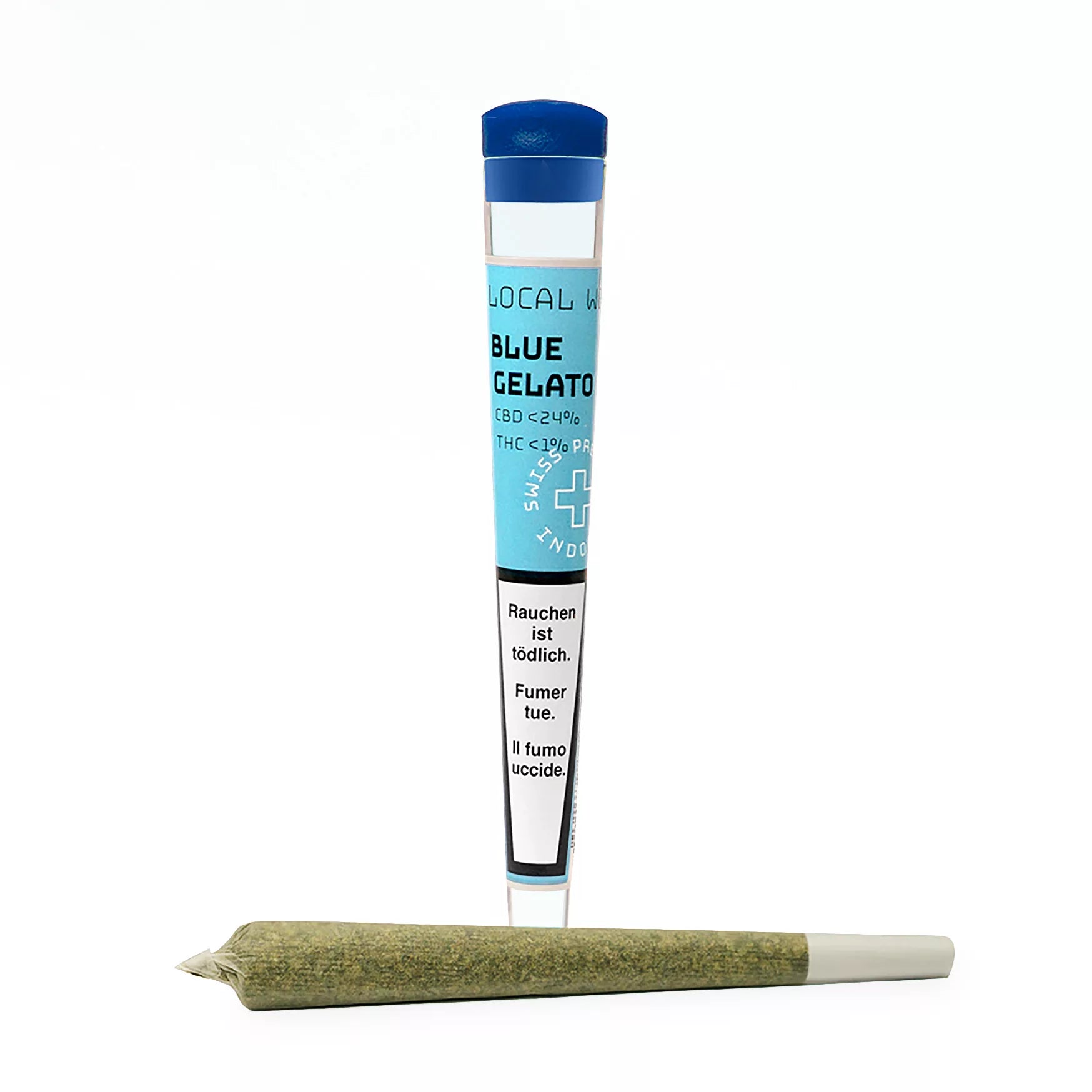 Local Weed CBD-Joint Blue Gelato – Indoor CBD-Blüten, fruchtig-süss, luftdicht verpackt, THC 0,9%, CBD <24%