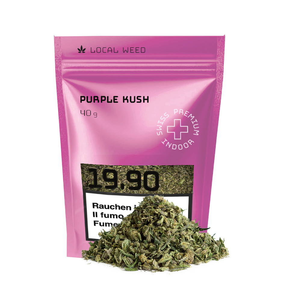 Local Weed Purple Kush Trim 40g – Indoor CBD, aromatisch süss-würzig, THC 0,9%, CBD <25%