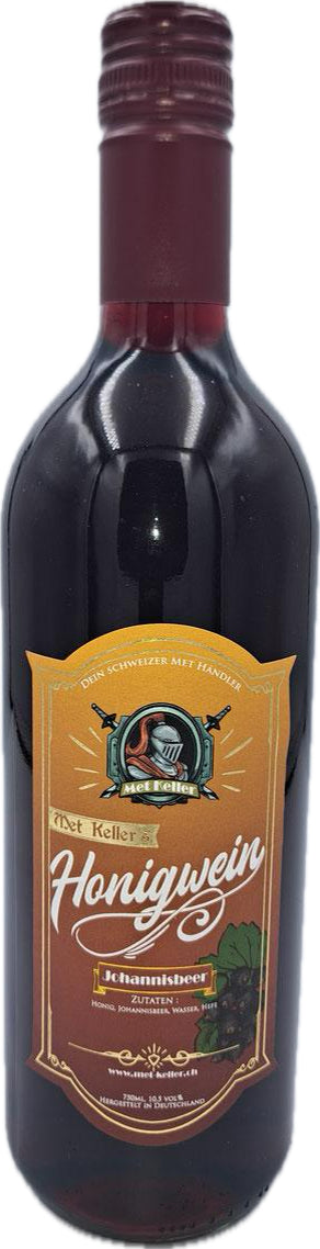 Met-Keller Johannisbeer Met 75cl – herb-fruchtiger Cassis-Met mit dezenter Honigsüsse, 10,5% vol