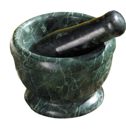 Mörser aus Serpentin Ø12 cm – stabiler Natursteinmörser zum Mahlen von Kräutern, Gewürzen, Harzen und Samen, Höhe 9 cm