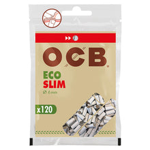 Detailbild OCB Eco Slim – Nahaufnahme der ungebleichten Zellulosefasern und 6 mm Filterstruktur