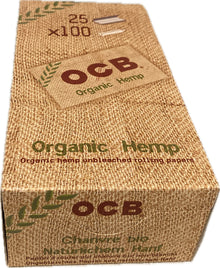 OCB Organic Hemp Double Window – hauchdünnes Bio-Hanfpapier mit Gummi Arabicum, 25×100 Blatt im Recyclingkarton