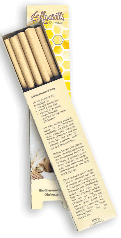 Ohrkerzen Lavendel Le Myosotis – 5 Paar aus Bio-Bienenwachs, Baumwoll-Leinen, beruhigend und 100% kompostier