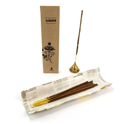 "Paropakaram Olibanum Räucherstäbchen – handgerollte Weihrauchstäbchen aus natürlichen Zutaten, reinigend, erdend, nachhaltige Verpackung