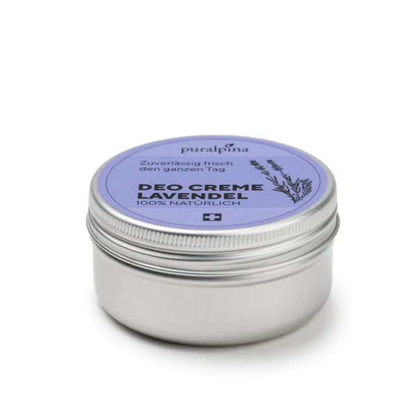 Puralpina Deo Creme Lavendel 15ml – natürliches Unisex‑Deo mit Natron, Zinkoxid und ätherischem Lavendelöl, schützt zuverlässig vor Geruch
