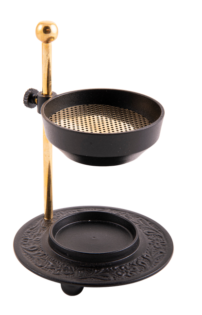 Höhenverstellbares Räucherstövchen Kunari mit Sieb – 11 cm hoch, ideal für Kräuter und Harze, variable Temperatur